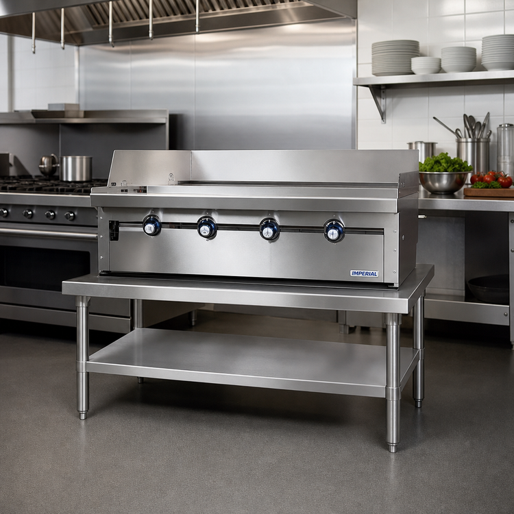 Product image #2 for Imperial 48-Inch Stainless Steel Open Base Equipment Stand with Undershelf for ICB-4827