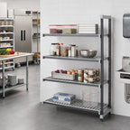 Thumbnail image #2 for Cambro Camshelving® Elements EXA212464VS4480 4-Tier Polymer Add-On Shelving Unit, 3 Vented/1 Solid, 21 x 24 x 64 in, Gray
