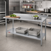 Thumbnail image #2 for Duke Stainless Steel Work Table with 1-1/8-Inch Riser and Galvanized Undershelf, 60 x 24 Inches
