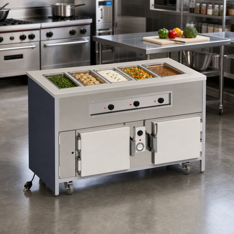 Product image #2 for Atlas Metal INFHB-5 Mobile 5-Well Electric Hot Food Unit