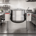 Thumbnail image #2 for Crown DLT-40TC 40 Gallon Direct Steam 2/3 Jacketed Tilting Kettle with Twin Console Base