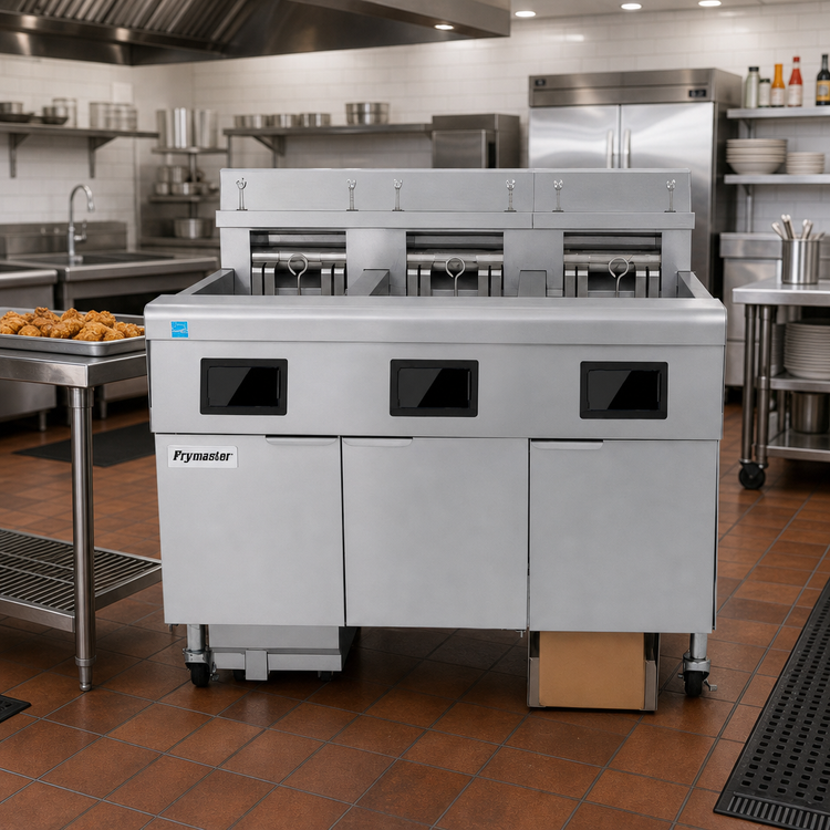 Product image #2 for Frymaster FilterQuick Oil-Conserving 3-Vat Electric Fryer Battery, 30 lb. Per Vat, Automatic Filtration