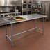 Thumbnail image #2 for Advance Tabco 84-Inch x 24-Inch 16-Gauge 304 Stainless Steel Work Table with 1-1/2-Inch Rear Up-Turn and Galvanized Open Base