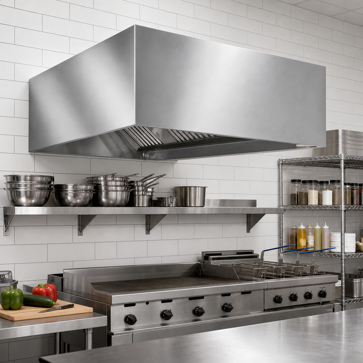 Product image #2 for SpecAir HEB96-48 Wall-Mounted Exhaust-Only Commercial Kitchen Hood