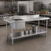 Thumbnail image #2 for Steel Works Stainless 72-Inch x 30-Inch Stainless Steel Sink Table with Single Bowl, Backsplash, and Undershelf