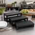 Thumbnail image #2 for American Metalcraft 3-Piece Rectangular Black Wood Buffet Riser Set