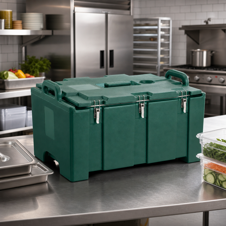 Product image #3 for Cambro Camcarrier® Non-Electric Top-Loading Insulated Food Pan Carrier, 40 Qt., Kentucky Green