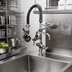 Thumbnail image #2 for T&S Brass Mini Pre-Rinse Unit, Single-Hole Deck Mount, 8-Inch Swing Nozzle, 1.42 GPM Low-Flow Spray Valve