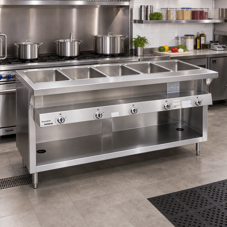 Product image #2 for Thurmaduke G-4-DLPG 60" 4-Well Deluxe Gas Dry Heat Steamtable