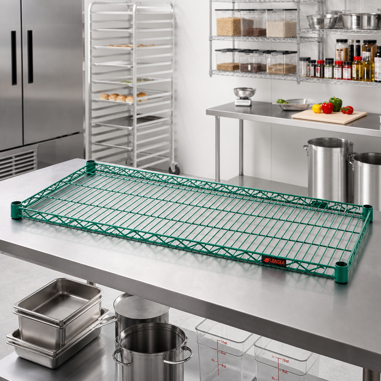 Product image #2 for EagleGard 60" x 36" QuadTruss Wire Shelf, Blue Green Hybrid Epoxy, 600 lb Capacity