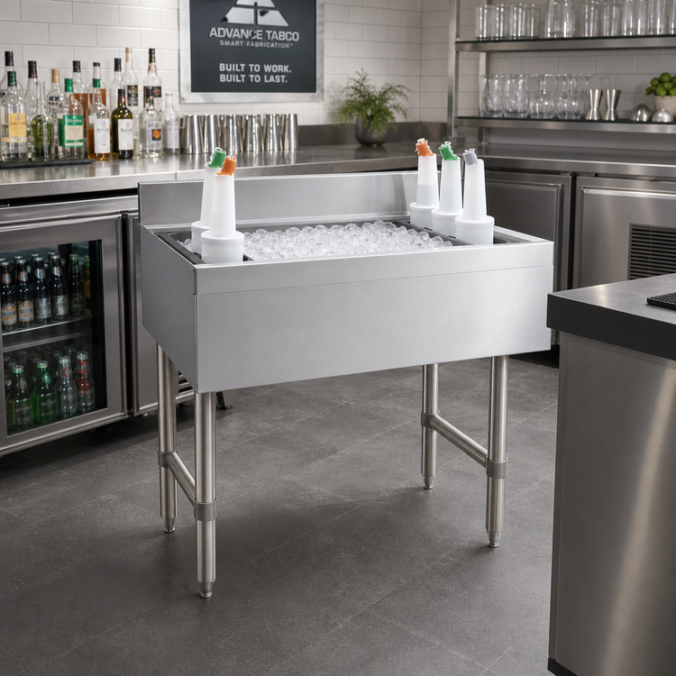 Product image #2 for Advance Tabco Underbar Basics Stainless Steel Cocktail Unit Bar Ice Bin