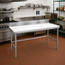 Thumbnail image #2 for Advance Tabco Poly-Top Work Table with Poly-Vance Top, 60 x 24 Inches, 5/8-Inch Thick, Stainless Steel Base, and 6-Inch Backsplash