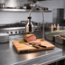 Thumbnail image #2 for Cres Cor Countertop Flexible Arm Carving Station with 250W Infrared Warmer and Maple Cutting Board