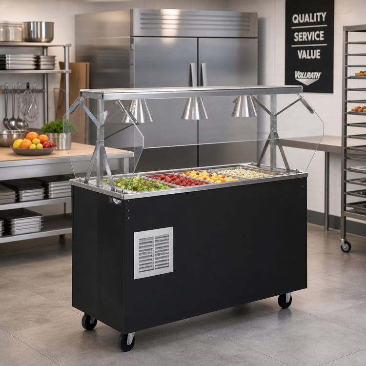 Product image #2 for Vollrath 2-Series Affordable Portable Mobile Refrigerated Cold Food Pan Buffet Station, 4-Pan, 60 Inch