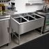 Thumbnail image #2 for Omcan Triple-Compartment Under Bar Sink with No Drain Boards
