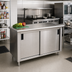 Thumbnail image #2 for Advance Tabco Special Value Economy Enclosed Work Table with Cabinet Base, Sliding Doors, 96 x 24 Inches, 16 Gauge 304 Stainless Steel Top