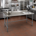 Thumbnail image #2 for BlendPort® Deluxe Series 16 Gauge 300 Series Stainless Steel Work Table with Rear Upturn and Galvanized Tubular Base, 60