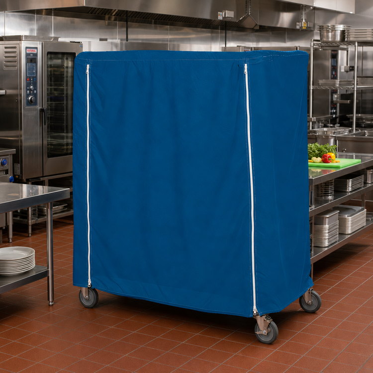 Product image #2 for Metro Waterproof Banquet Cart Cover for 60 x 24 x 54 Inch Carts, Mariner Blue
