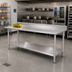 Thumbnail image #2 for Eagle Spec-Master 120-Inch x 24-Inch Stainless Steel Work Table with 4-1/2-Inch Backsplash and Adjustable Undershelf