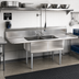 Thumbnail image #2 for John Boos E-Series Commercial 2-Compartment Sink with Dual Drainboards, 68 Inch x 25-1/2 Inch
