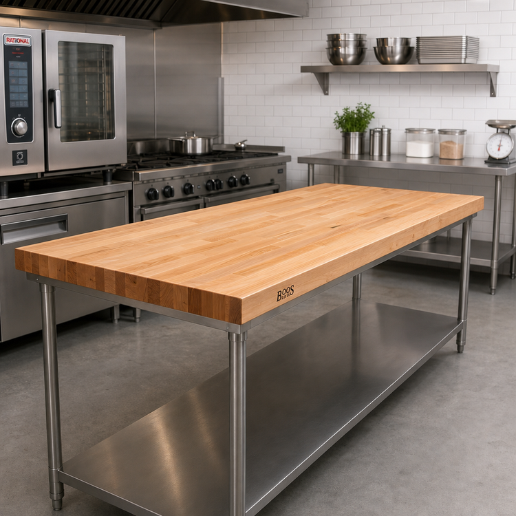Product image #2 for John Boos 72-Inch x 25-Inch Edge Grain Flat Wood Bakers' Table Top