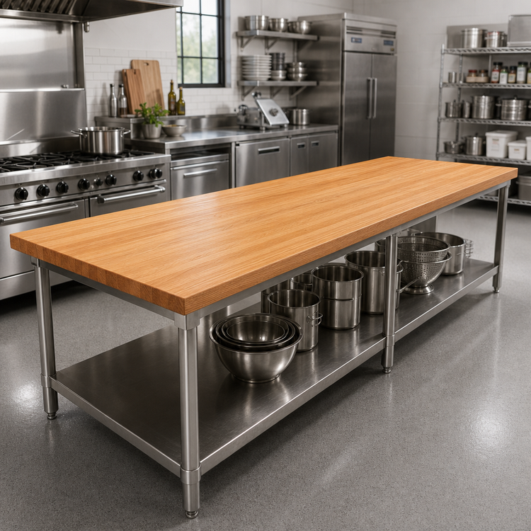 Product image #2 for John Boos Appalachian Red Oak Edge Grain Island Countertop, 144 x 32 x 1-1/2 Inch, Penetrating Oil Finish