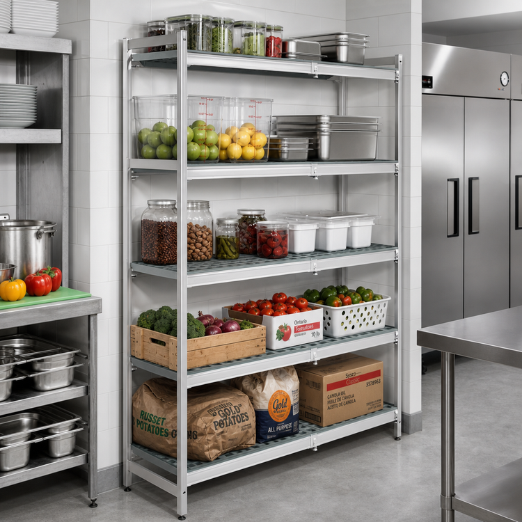 Product image #2 for Fermostock 5-Tier Corner Expansion Shelving Unit with Removable Polymer Inserts, 83 Inch H x 59 Inch W x 18 Inch D
