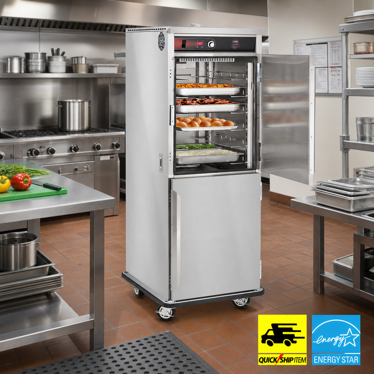 Product image #2 for FWE Mobile Slim-Line Heated Holding Cabinet with 13 Universal Tray Slides
