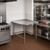 Thumbnail image #2 for Eagle Group Budget Series 30-Inch x 30-Inch Corner Work Table with 430 Stainless Steel Top and 1-1/2-Inch Rear Up-Turn