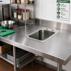 Thumbnail image #2 for BK Resources BK-DIS-1014 Single-Compartment Drop-In Sink, 10" x 14" x 9" Bowl, 304 Stainless Steel, No Drainboards
