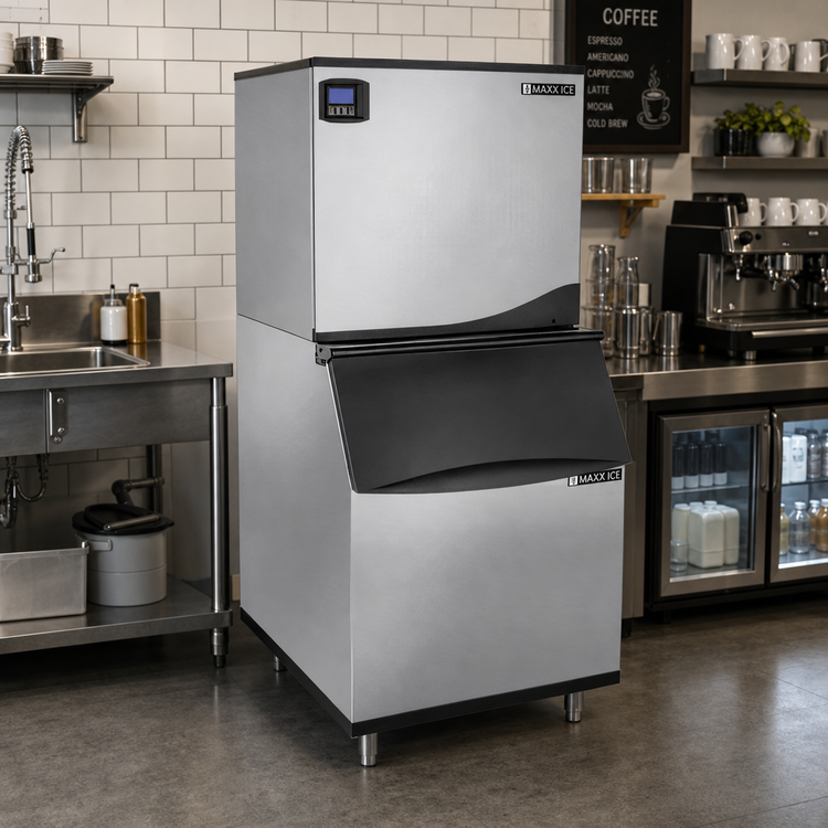 Product image #2 for Maxx Ice Intelligent Series MIM500NH Modular Half-Dice Ice Machine with 580 lb. Bin