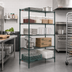 Thumbnail image #3 for Metro Super Erecta Super Adjustable Starter Wire Shelving Unit, 60W x 21D x 74H, 5 Shelves, Metroseal 3 Epoxy-Coated Green