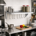 Thumbnail image #2 for New Age 1122PR T-Bar Wall-Mounted Aluminum Pot Rack Shelf, 48