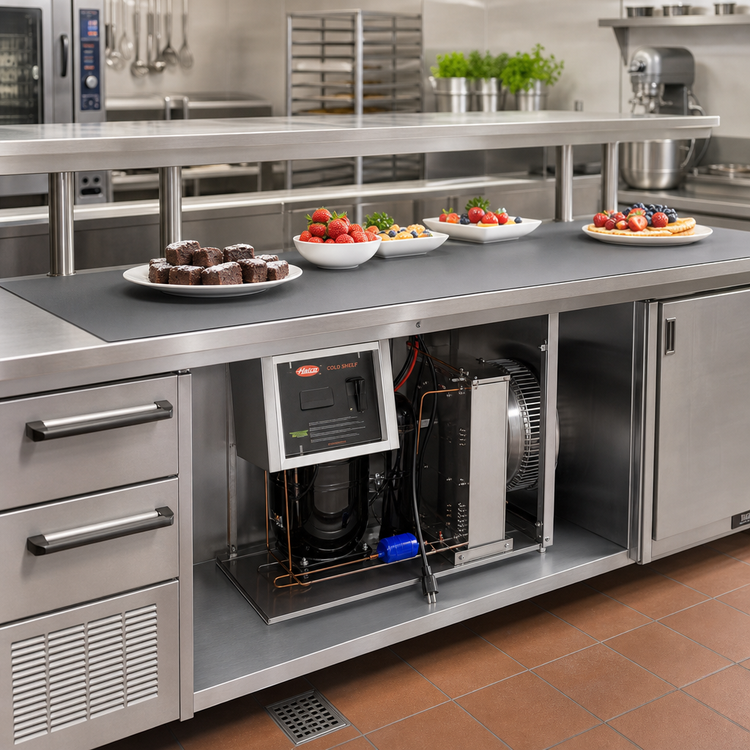 Product image #2 for Hatco CSBFP-48-I Built-In Flush-Top Cold Shelf, 48 Inch Wide x 19.5 Inch Deep, Top-Mount Condensing Unit
