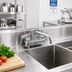 Thumbnail image #2 for OptiFlow Heavy Duty Solid Body Deck Mount Faucet with 12-Inch Swing Spout, 4-Inch Centers