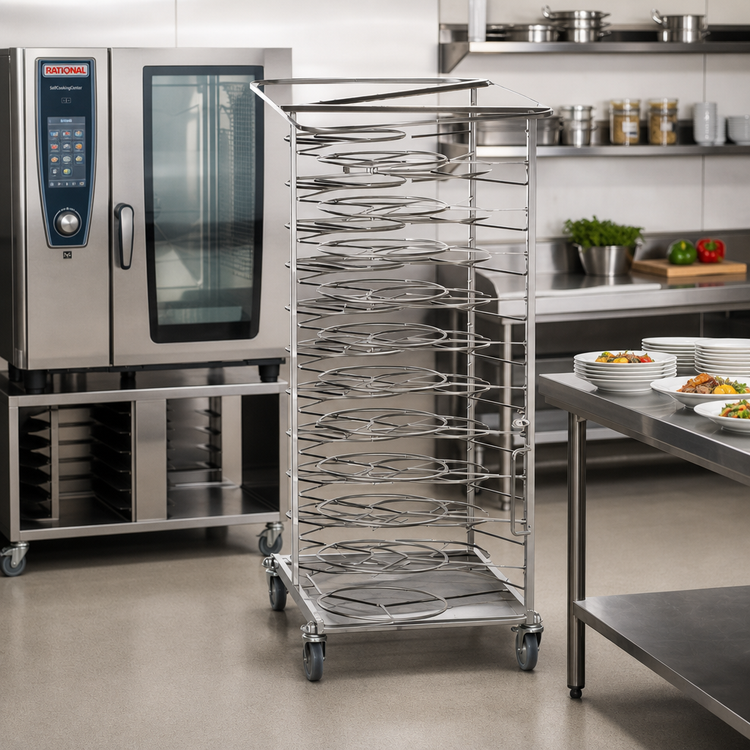 Product image #2 for RATIONAL Mobile Plate Rack for SCC 101/CMP 101, Holds 32 12-1/4 Inch Plates, with Casters