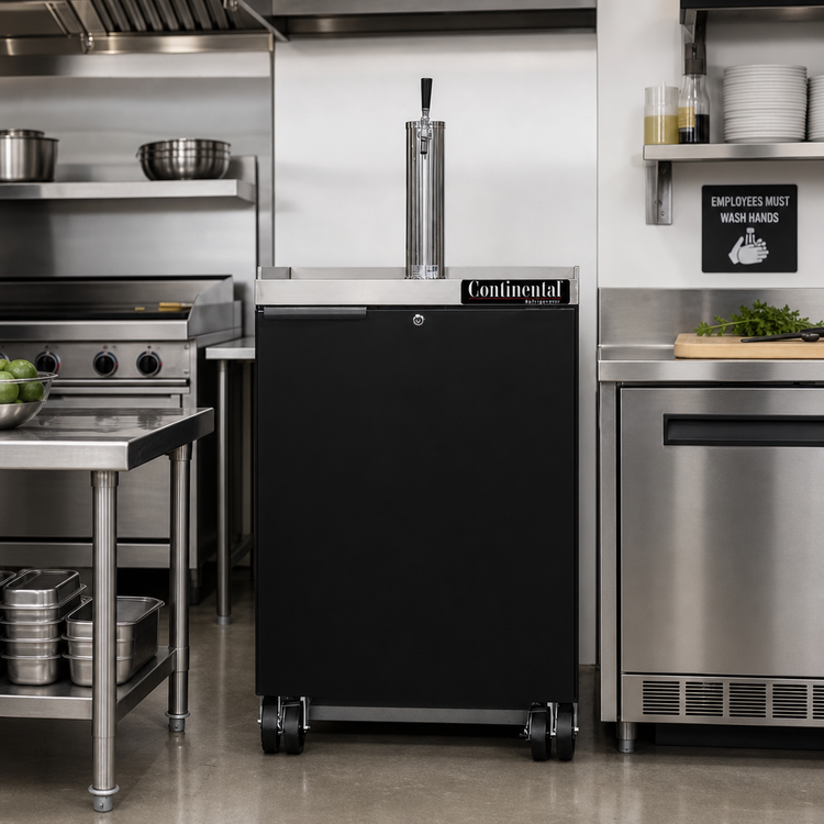 Product image #2 for Continental Refrigerator 24-Inch Flat-Top Keg Cooler, 8.0 Cu. Ft., 1 Column, Black Enamel, R-290