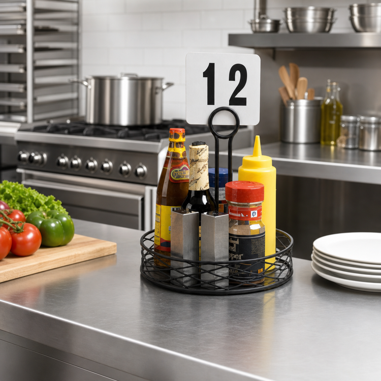 Product image #2 for Birdnest 7-3/4-Inch Round Wire Condiment Rack, Black Finish