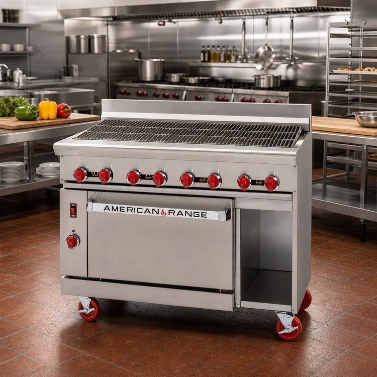 Product image #2 for American Range 24-Inch Gas Charbroiler Restaurant Range with 20-Inch Storage Base