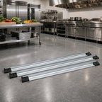 Thumbnail image #2 for Quantum QVTRK-3-132EST Double Unit Floor Track Assembly Kit with 3 11-Foot V-Groove Aluminum Tracks, End Stops & Hardware