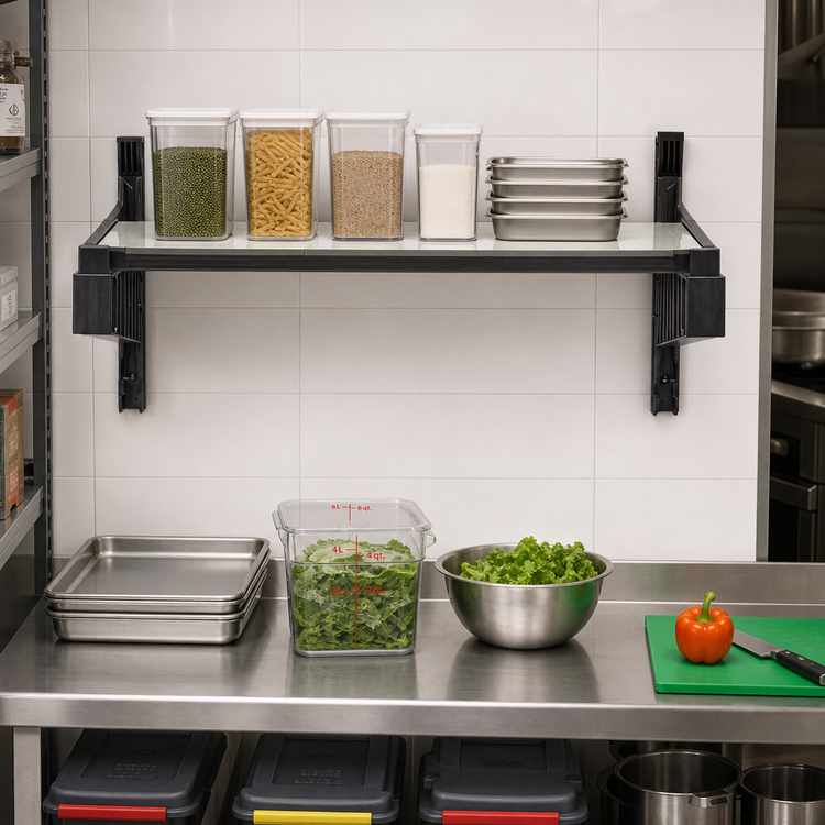 Product image #2 for Cambro Camshelving Elevation Solid Wall-Mounted Shelf Kit, 14 x 24 Inches, Brushed Graphite
