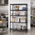 Thumbnail image #2 for Quantum Stationary Wire Shelving Starter Kit, 54 in. W x 21 in. D x 63 in. H, Black Epoxy Finish