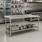 Thumbnail image #2 for Eagle Group BlendPort® BPT-3084SEB-UT Stainless Steel Work Table with Adjustable Undershelf, 84 x 30 in., 16-Gauge 300 Series Top
