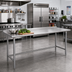 Thumbnail image #2 for Advance Tabco 144-Inch x 36-Inch 16-Gauge 430 Stainless Steel Open Base Work Table with 1-1/2-Inch Rear Up-Turn