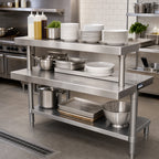 Thumbnail image #2 for BK Resources EQ-PS15 Adjustable Stainless Steel Plate Shelf for EQ-WS15 Work Shelf