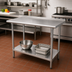 Thumbnail image #2 for Advance Tabco Special Value 30-Inch x 24-Inch 16-Gauge 304 Stainless Steel Work Table with 1-1/2-Inch Rear Splash and Adjustable Undershelf