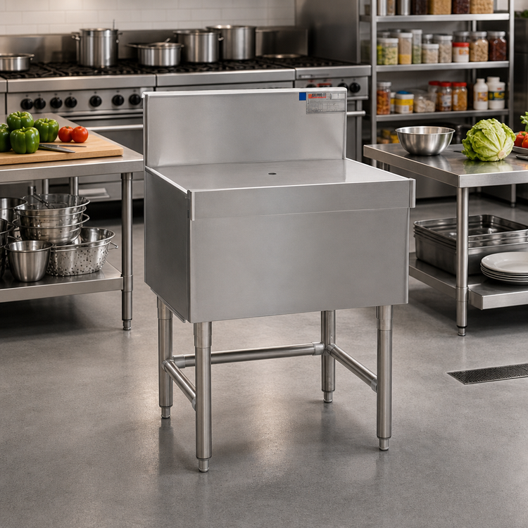 Product image #2 for Eagle Group Spec-Bar 48" x 24" Freestanding Stainless Steel Workboard with Drain