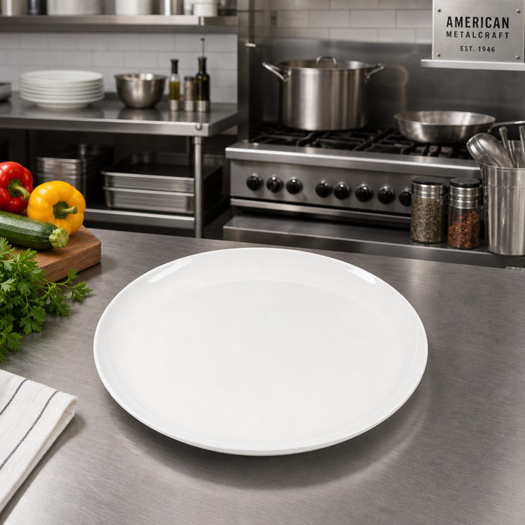 Product image #3 for American Metalcraft 18-Inch Round White Melamine Serving Plate