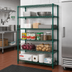 Thumbnail image #2 for Quantum 5-Shelf Wire Shelving Starter Kit, 42 x 12 x 54 Inches, Stationary, Green Epoxy Finish