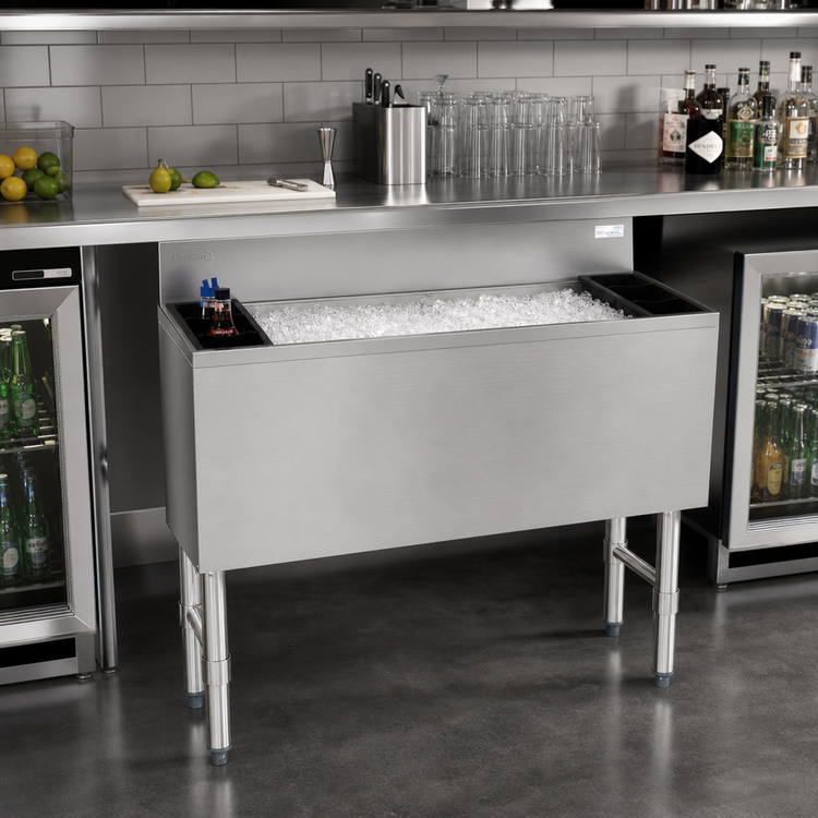 Product image #3 for KoolMore 36-Inch Commercial Underbar Ice Bin with Insulated Sliding Lid, 119 lb Capacity, Stainless Steel